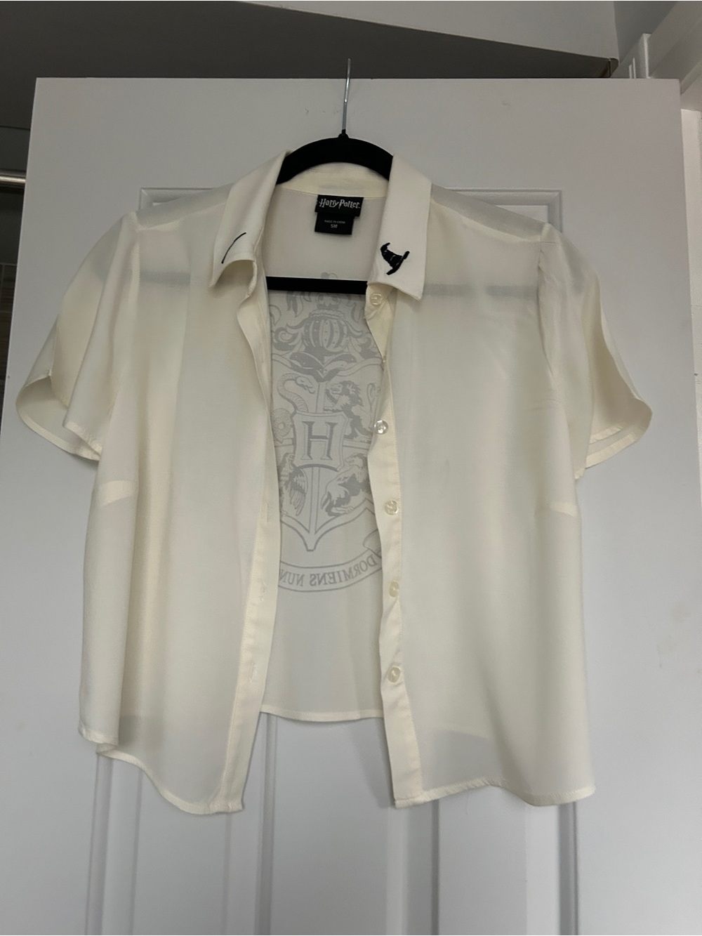 Harry Potter Cream Short Sleeve Button-Down Shirt